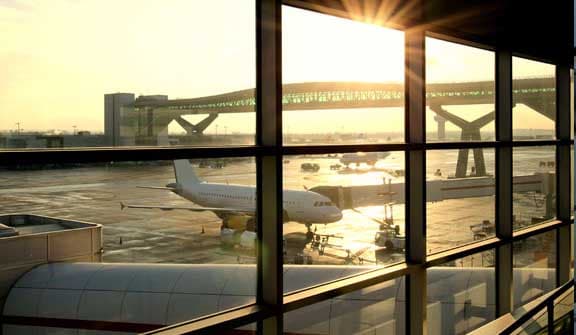 Departure boards and luggage — an early airport run
